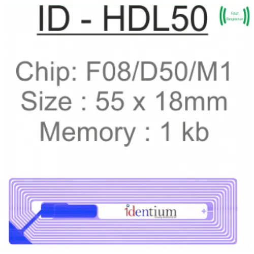 HF RFID Label HDL50 (55 × 18 mm, 1 KB)