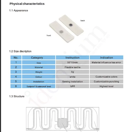 UHF RFID Fabric Laundry Tag UFLT-5610 (55 × 10 mm), view 2