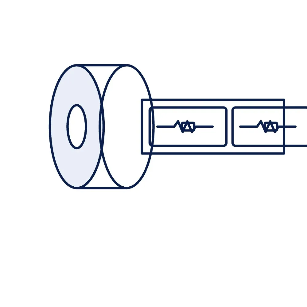 Blank UHF RFID Label Roll, 100 × 50 mm (4 × 2 in)