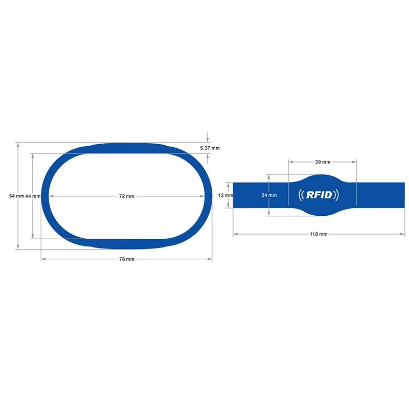 Waterproof Dual Frequency HF/UHF RFID Wristband ID-DFW-809, view 3