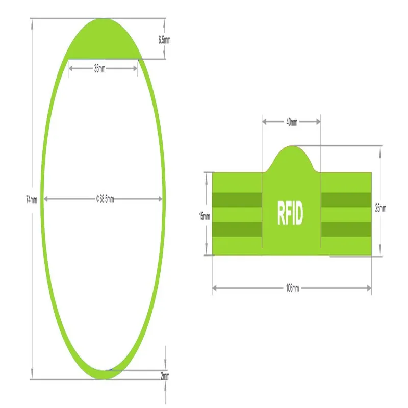 HF RFID Silicone Wristband ID-SW-HR002 (13.56 MHz, Custom Logo), view 2