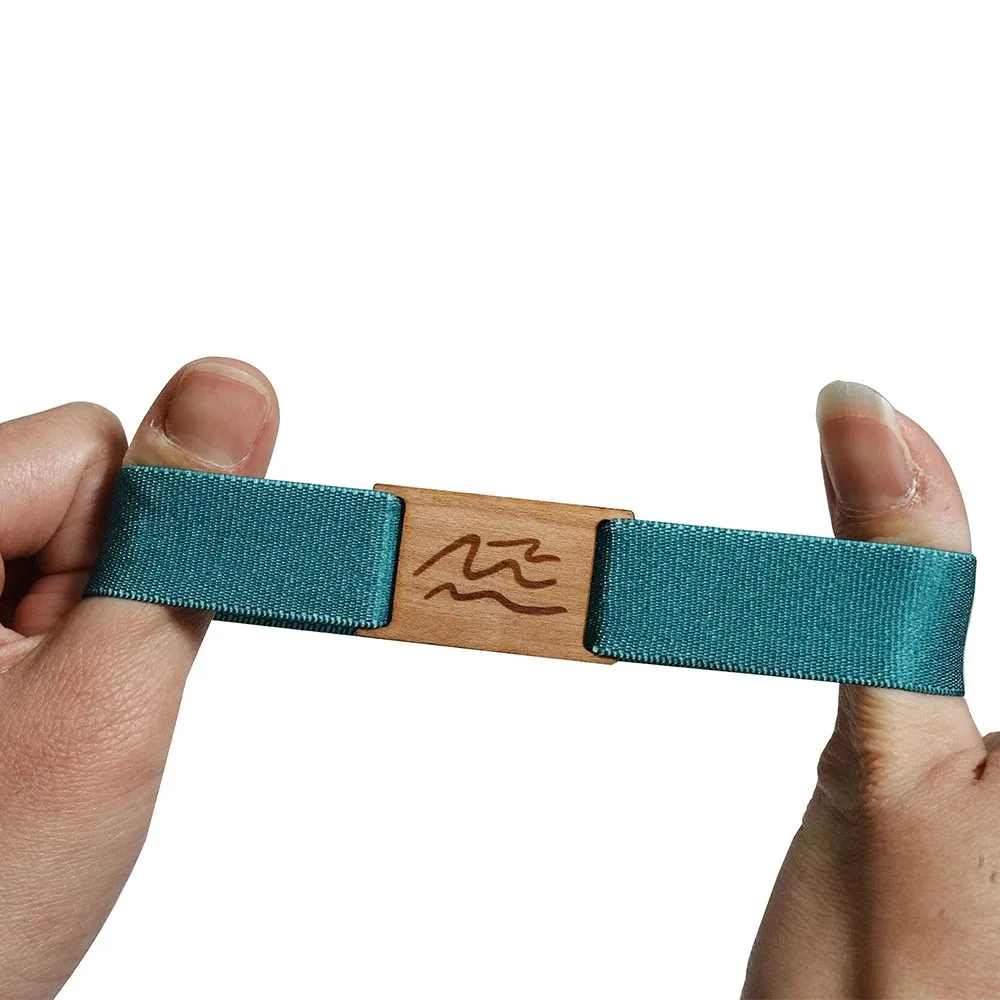 Elastic Woven NFC Wristband with Bamboo Wood Tag IDTS-EWB25, view 2