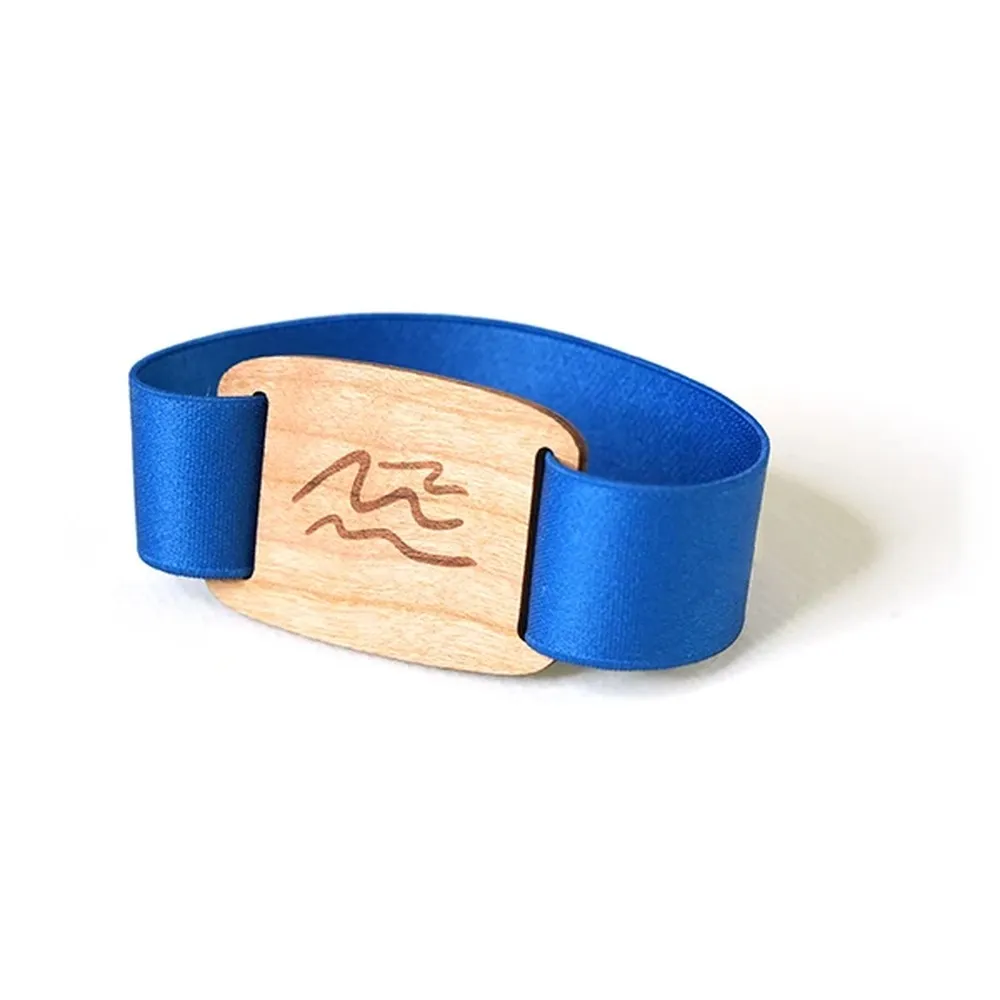 Elastic Woven NFC Wristband with Bamboo Wood Tag IDTS-EWB25