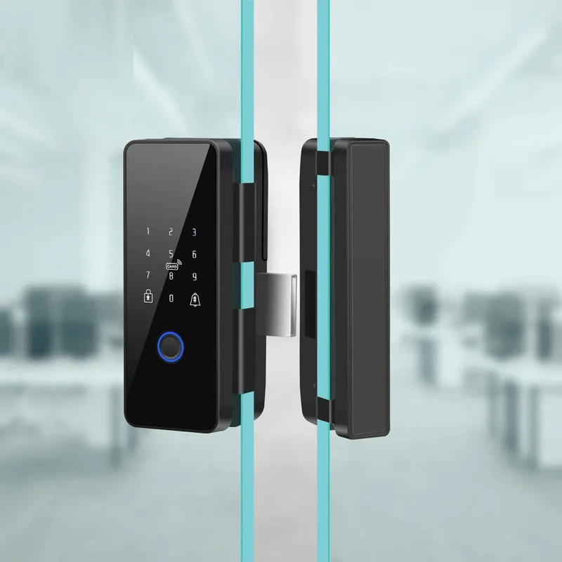 Fingerprint & RFID Glass Door Lock IDTS-GFL12 (Tuya App, Clamp-On), view 2