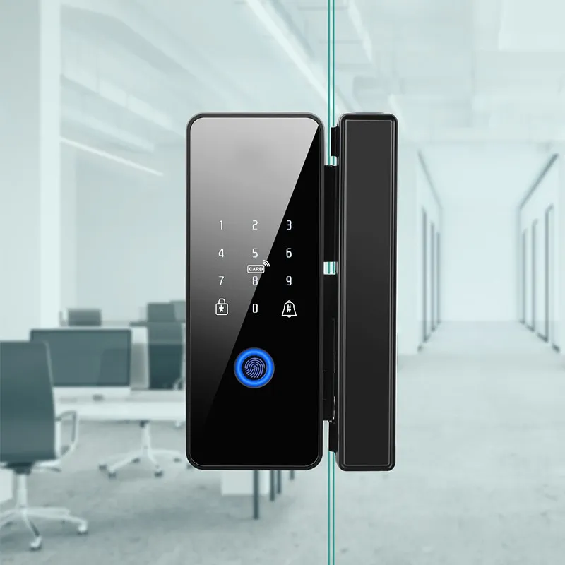 Fingerprint & RFID Glass Door Lock IDTS-GFL12 (Tuya App, Clamp-On)