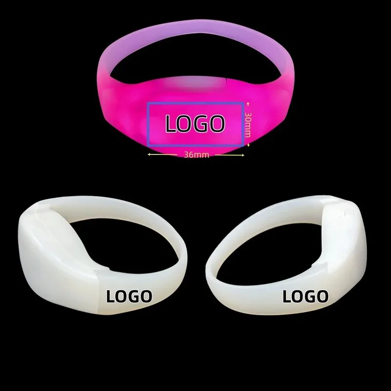 Sound-Activated LED Wristband IDTS-LWB15S (Silicone, No Controller), view 2
