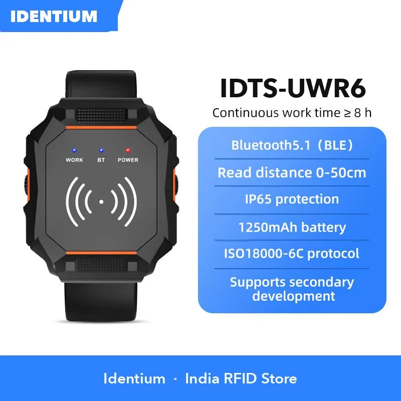 Wearable UHF RFID Watch Reader IDTS-UWR6 (Bluetooth 5.1, IP65) — image 2