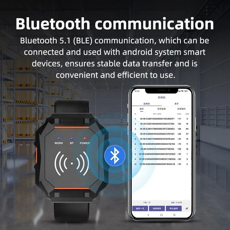 Wearable UHF RFID Watch Reader IDTS-UWR6 (Bluetooth 5.1, IP65) — image 4