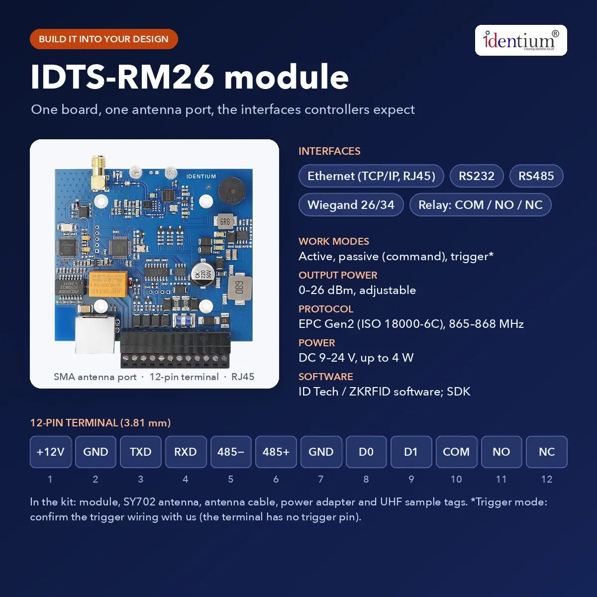 RFID Module Evaluation Kit – RM26 UHF Reader Module + SY702 Antenna + Tags, view 2