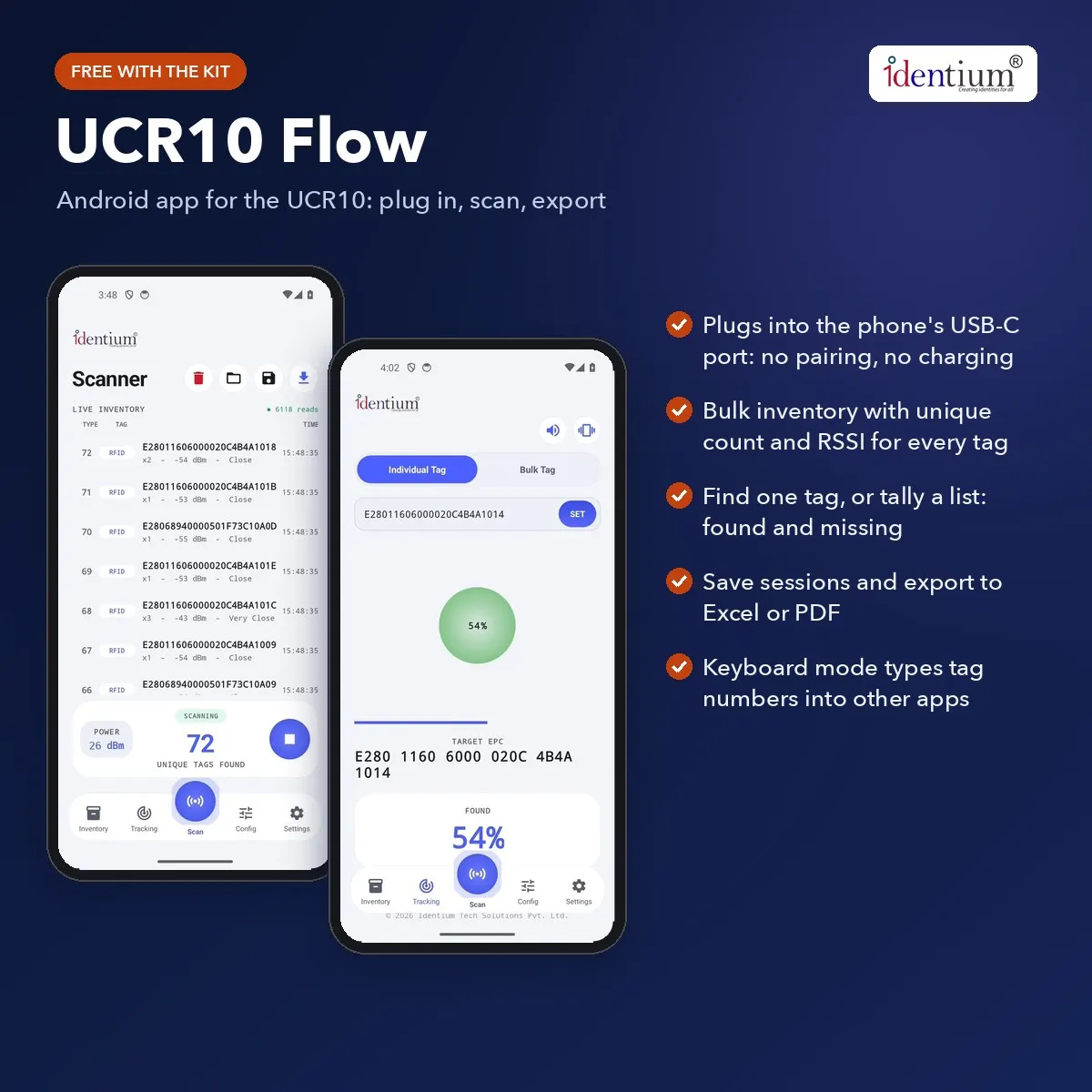 RFID Starter UHF Evaluation Kit – UCR10 USB-C Reader + Tag Samples, view 2