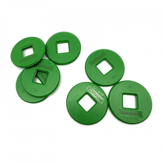 RFID HF Mifare 1K 4K Coin Tag – 50mm with Hole for Petrol & Asset Tracking
