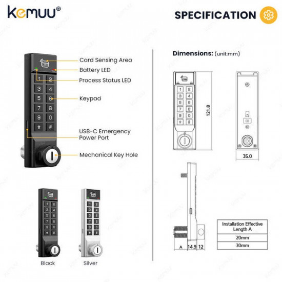 Digital Cipher Cabinet Lock – 9-Digit Keypad + RFID Card + Mechanical Key | IP65 Smart Locker Lock Digital Cipher Cabinet Lock – 9-Digit Keypad + RFID Card + Mechanical Key | IP65 Smart Locker Lock