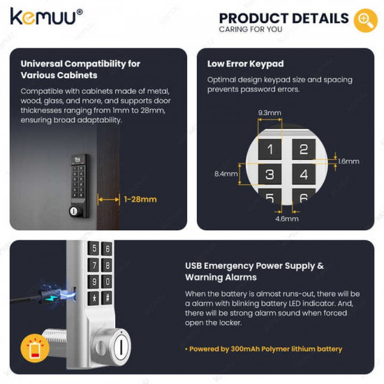 Digital Cipher Cabinet Lock – 9-Digit Keypad + RFID Card + Mechanical Key | IP65 Smart Locker Lock Digital Cipher Cabinet Lock – 9-Digit Keypad + RFID Card + Mechanical Key | IP65 Smart Locker Lock