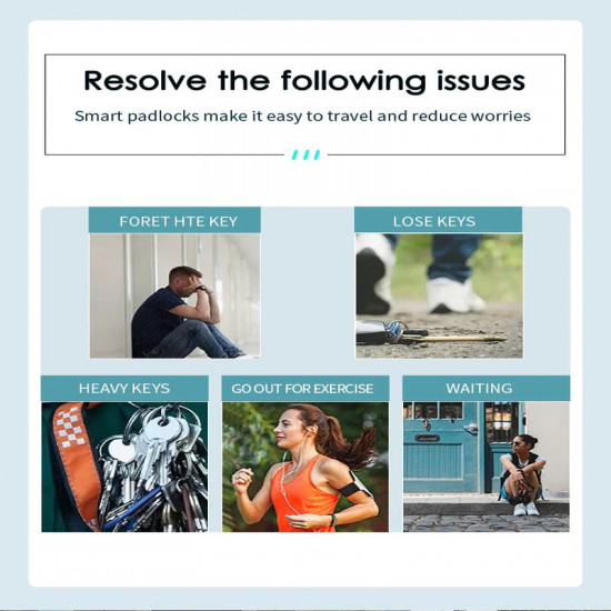 Smart Combination Padlock – Bluetooth App + Password + RFID Card + Key Waterproof Smart Combination Padlock – Bluetooth App + Password + RFID Card + Key Waterproof