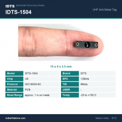 IDTS-1504 UHF Anti-Metal PCB RFID Tag 15x4x3.5mm Screw-Mount Micro Tag for Tools & IT Assets IDTS-1504 UHF Anti-Metal PCB RFID Tag 15x4x3.5mm Screw-Mount Micro Tag for Tools & IT Assets
