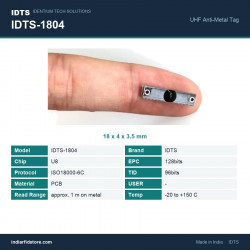 IDTS-1804 UHF On-Metal PCB RFID Tag 18x4x3.5 mm for Tool Cribs, PCBs and Small Metal Assets IDTS-1804 UHF On-Metal PCB RFID Tag 18x4x3.5 mm for Tool Cribs, PCBs and Small Metal Assets