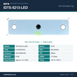 IDTS-5213-LED UHF On-Metal PCB RFID Tag 52 x 13 mm with LED Read Indicator for Tool and Asset Tracking IDTS-5213-LED UHF On-Metal PCB RFID Tag 52 x 13 mm with LED Read Indicator for Tool and Asset Tracking