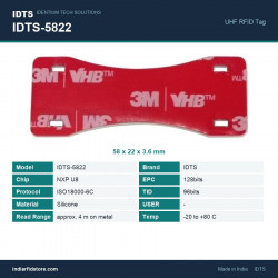 IDTS-5822 Flexible Silicone UHF RFID Tag 58 x 22 x 3.6 mm for Cable, Pipe & Metal Asset Tracking IDTS-5822 Flexible Silicone UHF RFID Tag 58 x 22 x 3.6 mm for Cable, Pipe & Metal Asset Tracking