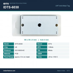 IDTS-6030 UHF On-Metal RFID PCB Tag 60 x 30 mm Screw-Mount Anti-Metal Tag for Asset Tracking IDTS-6030 UHF On-Metal RFID PCB Tag 60 x 30 mm Screw-Mount Anti-Metal Tag for Asset Tracking