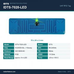 IDTS-7020-LED UHF RFID LED Indicator Tag 70x20x2 mm PCB Tag for Warehouse and Asset Tracking IDTS-7020-LED UHF RFID LED Indicator Tag 70x20x2 mm PCB Tag for Warehouse and Asset Tracking