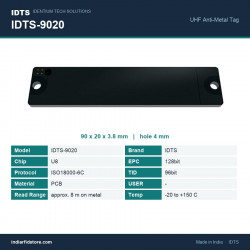 IDTS-9020 UHF On-Metal PCB RFID Tag, 90 x 20 mm Screw-Mount Anti-Metal Tag for Racks, Cylinders & Machinery IDTS-9020 UHF On-Metal PCB RFID Tag, 90 x 20 mm Screw-Mount Anti-Metal Tag for Racks, Cylinders & Machinery