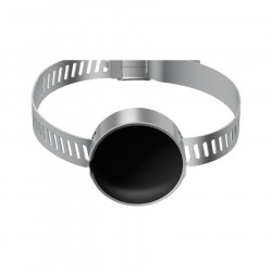 IDTS-D29 UHF RFID Pipe Tag - 29mm Metal Alloy + PCB + Epoxy Disc on Stainless Steel Worm-Drive Clamp