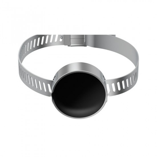 IDTS-D29 UHF RFID Pipe Tag - 29mm Metal Alloy + PCB + Epoxy Disc on Stainless Steel Worm-Drive Clamp