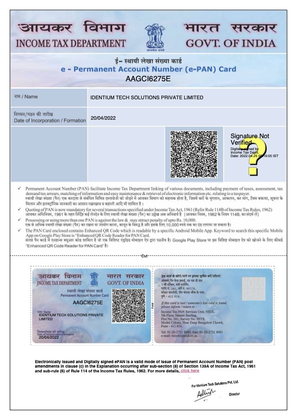 PAN Card - IDentium Technologies